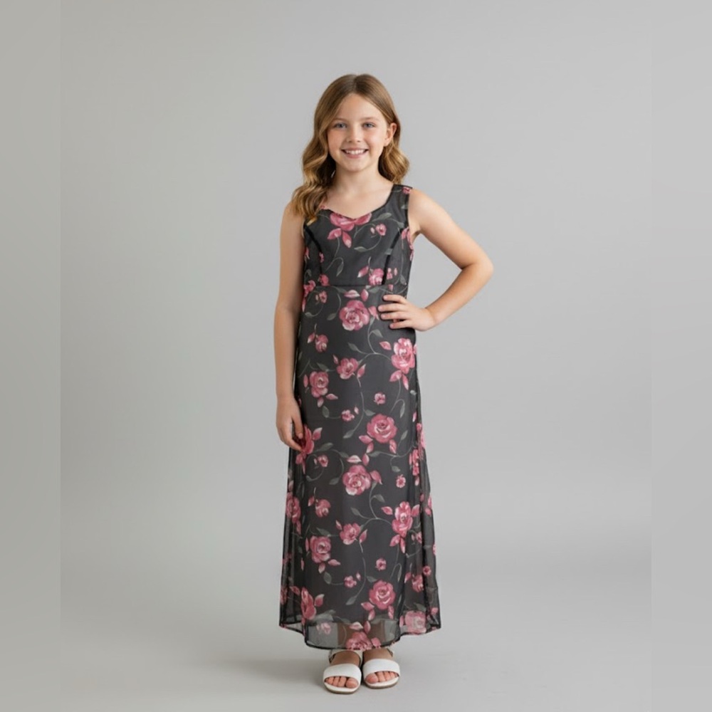 Girl’s Long maxi floral flower girl dress